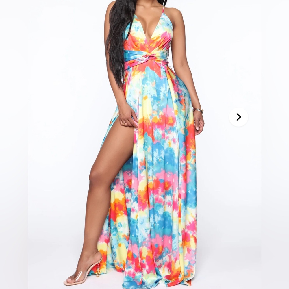 Painting in color maxi dress